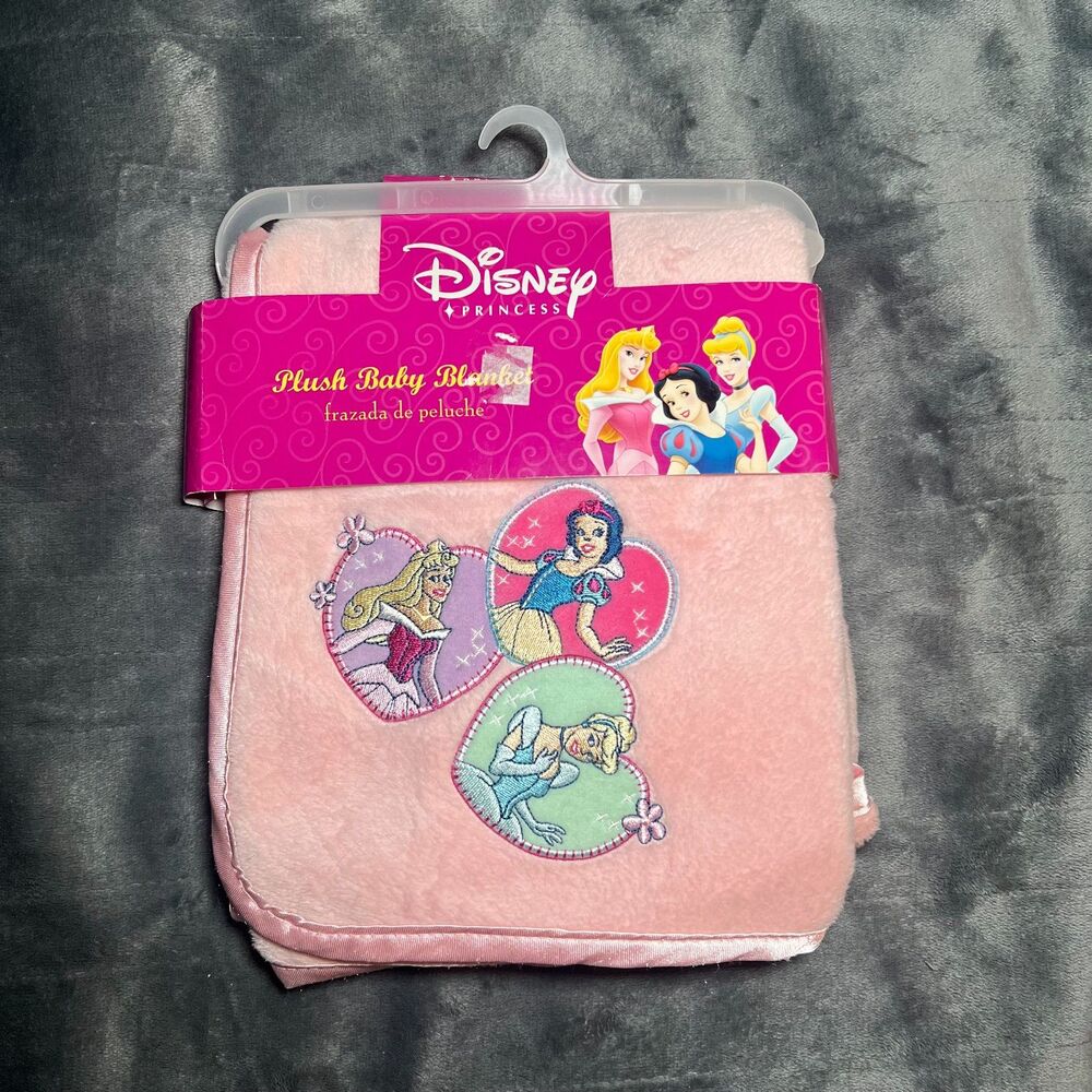 Disney Princess Vintage Y2K Baby Blanket 29"x40" 2004 Deadstock Coquette Kidcore